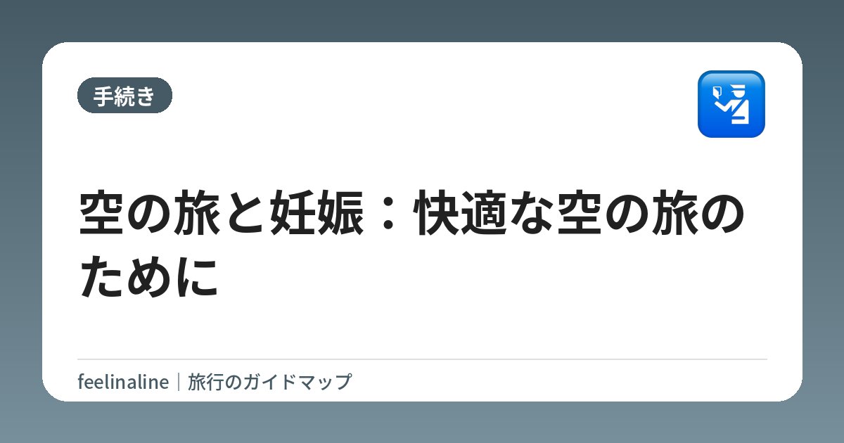 空の旅と妊娠：快適な空の旅のために