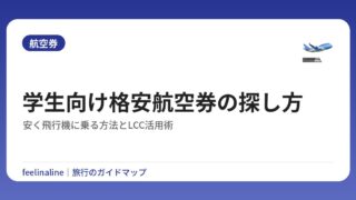 学生向け格安航空券の探し方｜安く飛行機に乗る方法とLCC活用術