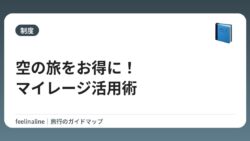 空の旅をお得に！マイレージ活用術
