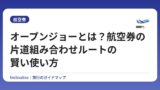 オープンジョーとは？航空券の片道組み合わせルートの賢い使い方
