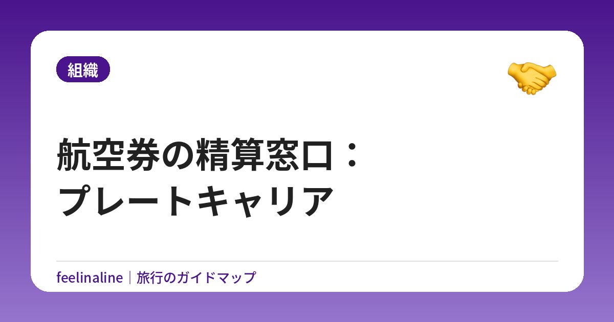 航空券の精算窓口：プレートキャリア