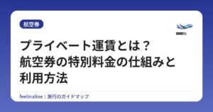 プライベート運賃とは？航空券の特別料金の仕組みと利用方法