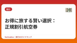 お得に旅する賢い選択：正規割引航空券